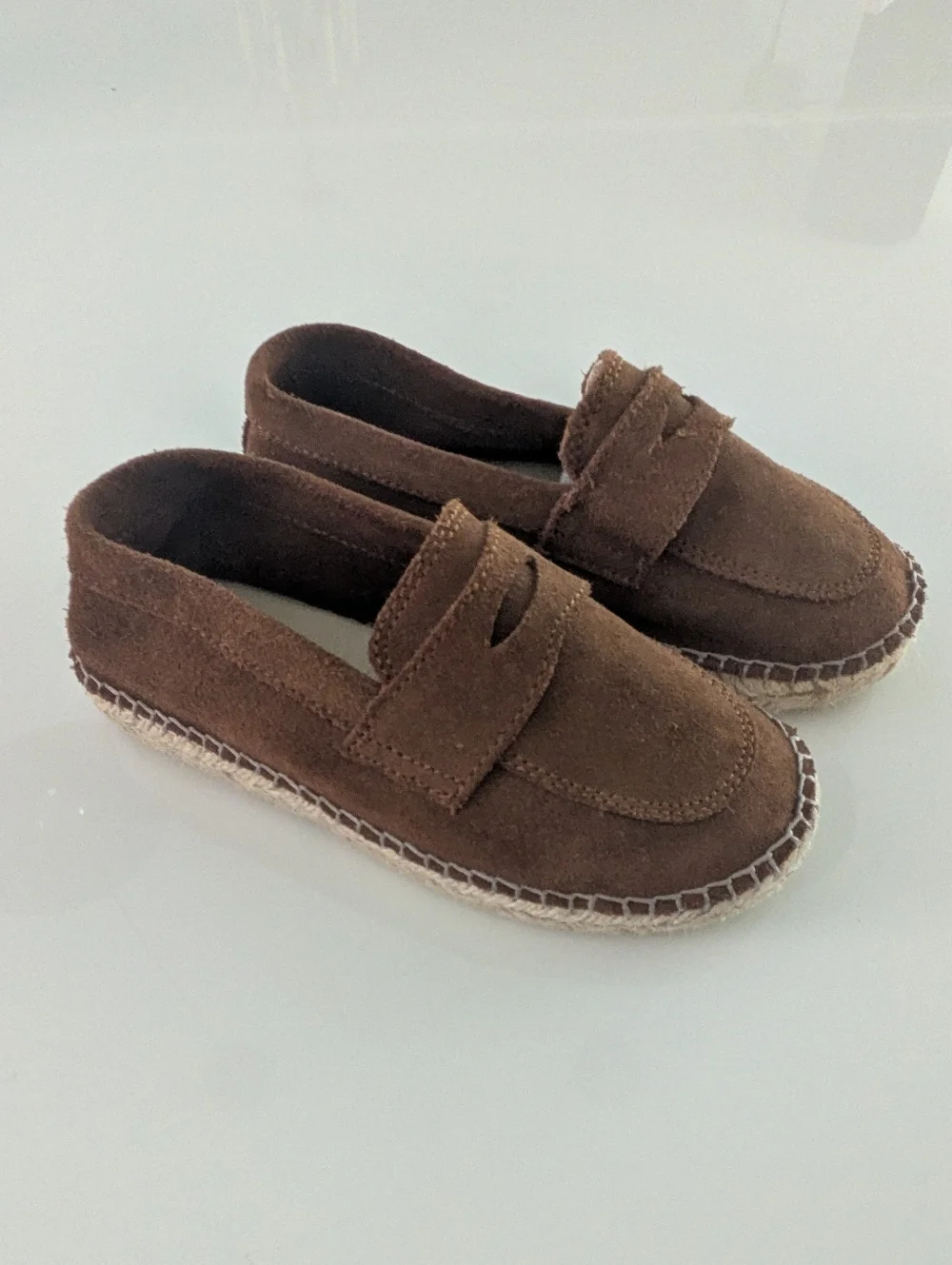Suede Leather Espadrilles Loafers Kids Size 12